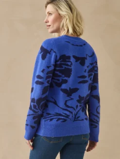 Pull maille jacquard col rond