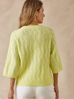 Pull manches au coude avec laine