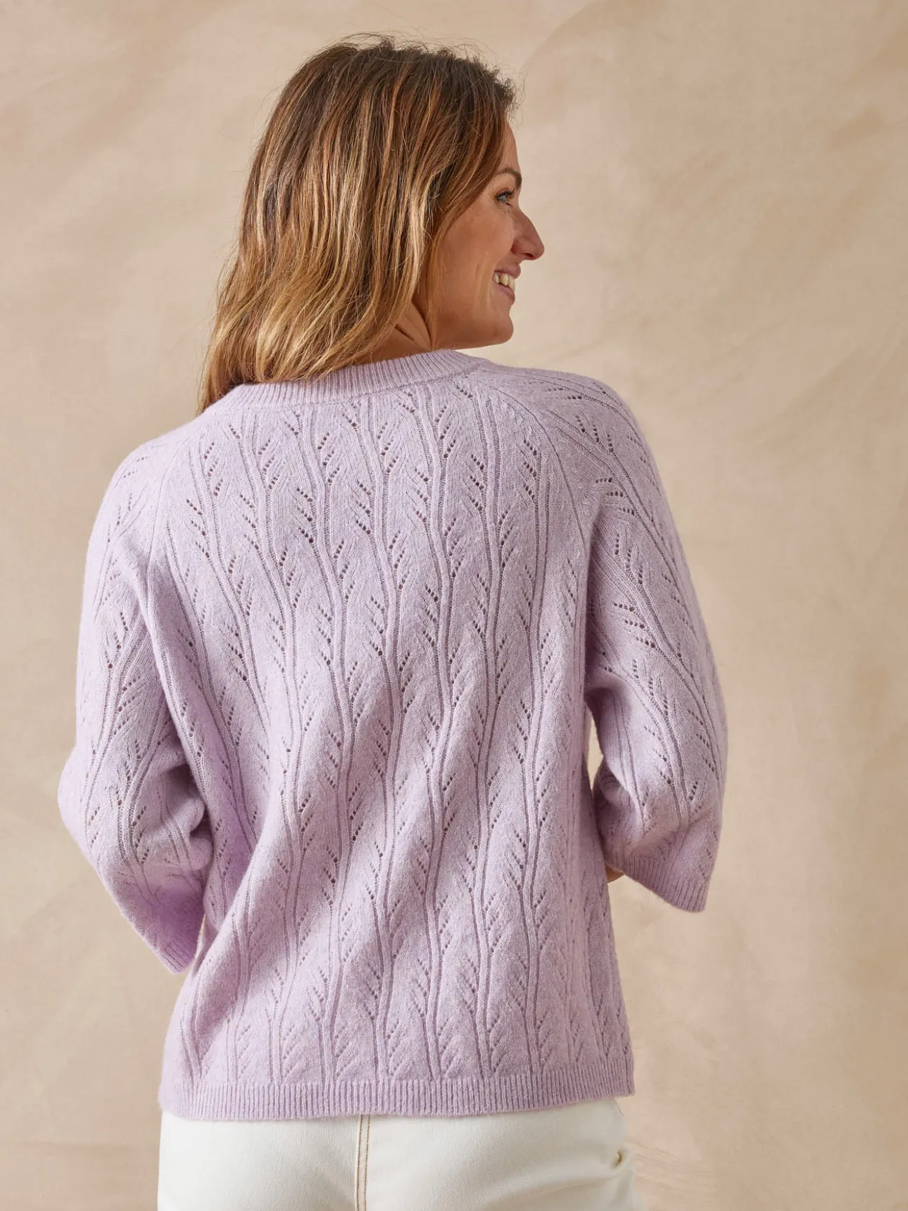 Pull manches au coude avec laine