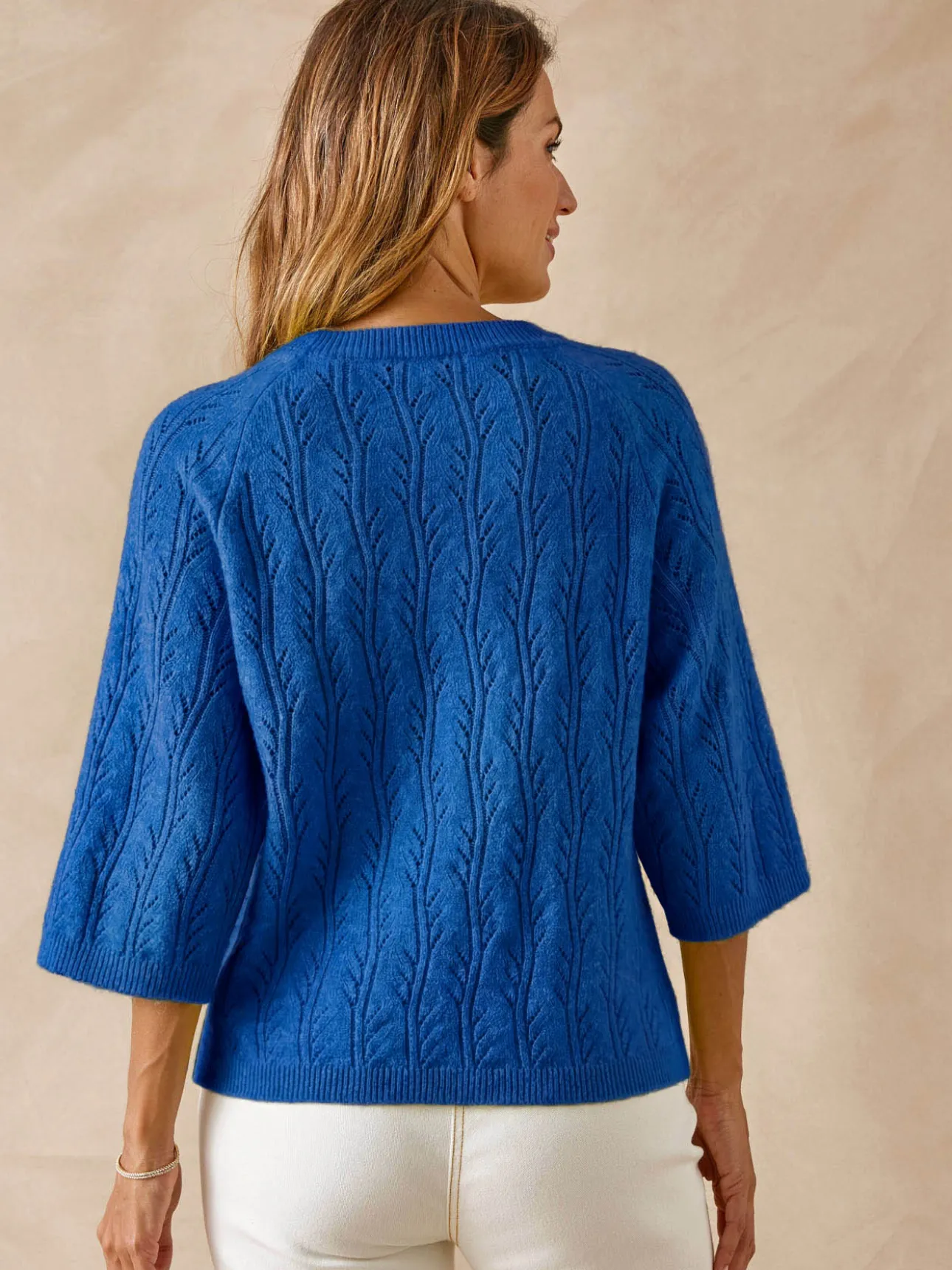 Pull manches au coude avec laine
