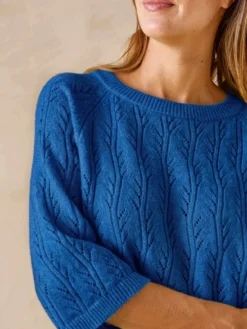 Pull manches au coude avec laine