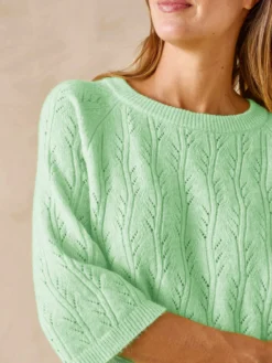 Pull manches au coude avec laine