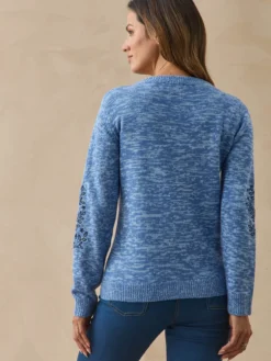 Pull manches brodées