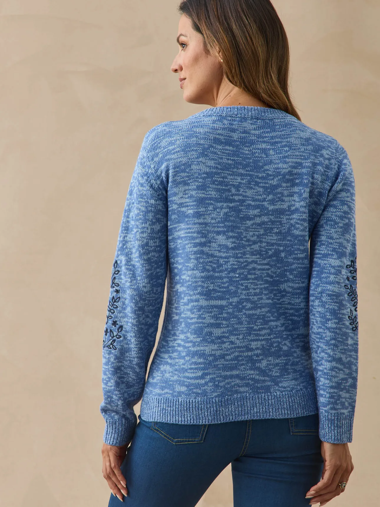 Pull manches brodées