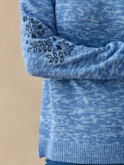 Pull manches brodées