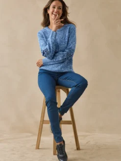 Pull manches brodées