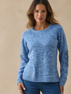 Pull manches brodées