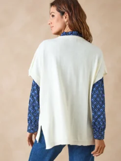 Pull manches courtes avec laine mérinos