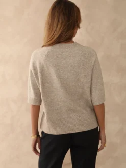 Pull manches courtes avec laine
