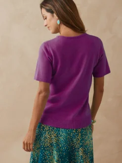 Pull manches courtes encolure ronde