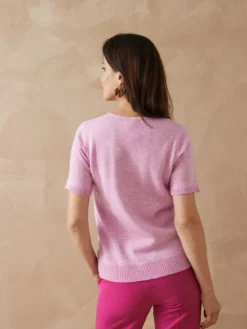 Pull manches courtes encolure ronde
