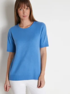 Pull manches courtes encolure ronde