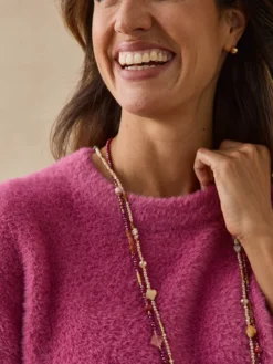 Pull manches courtes en maille poilue