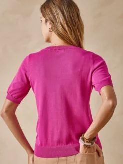 Pull manches courtes finition écailles