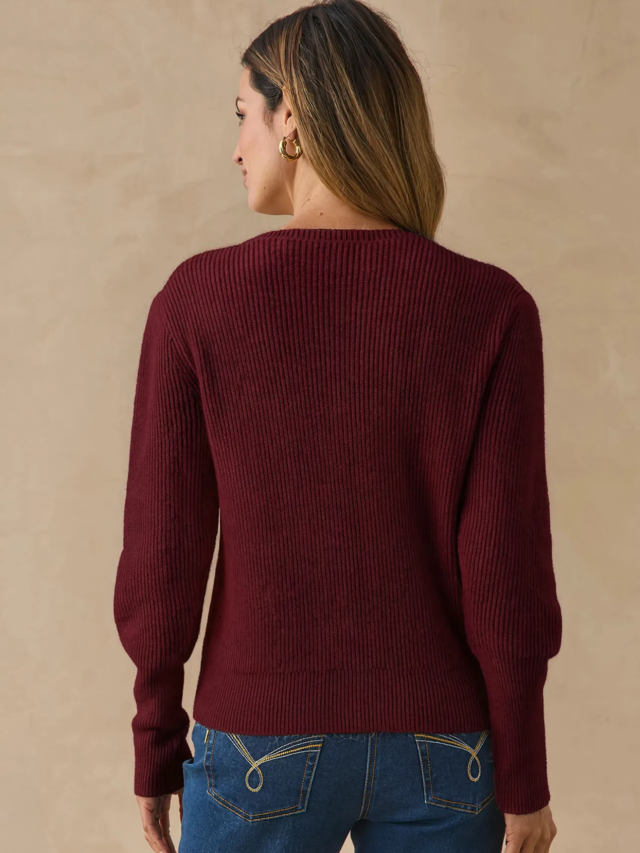 Pull manches en côtes anglaises