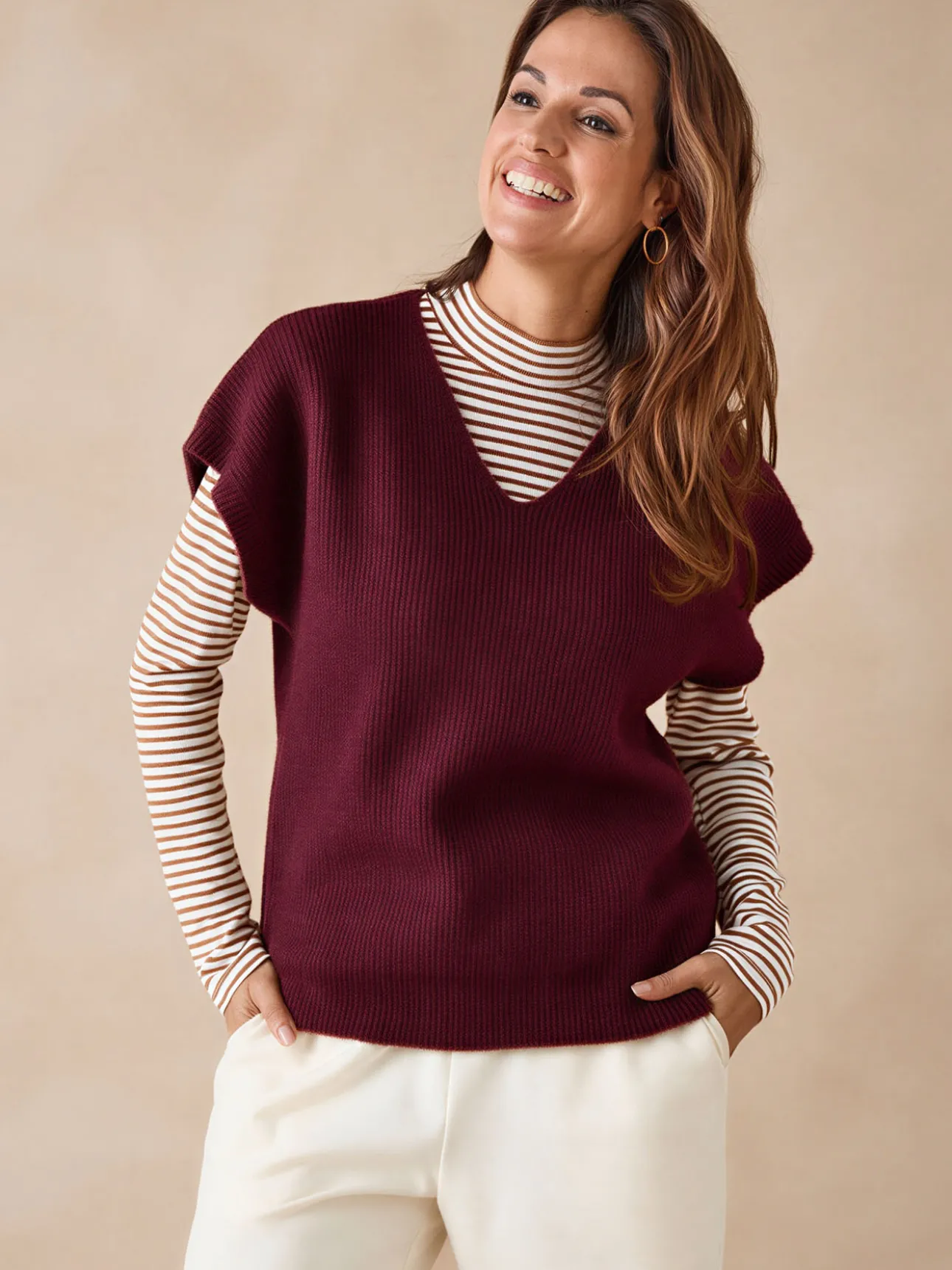 Pull manches T avec laine