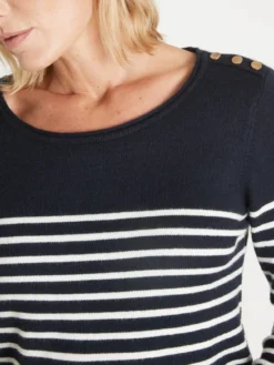 Pull marinière col rond