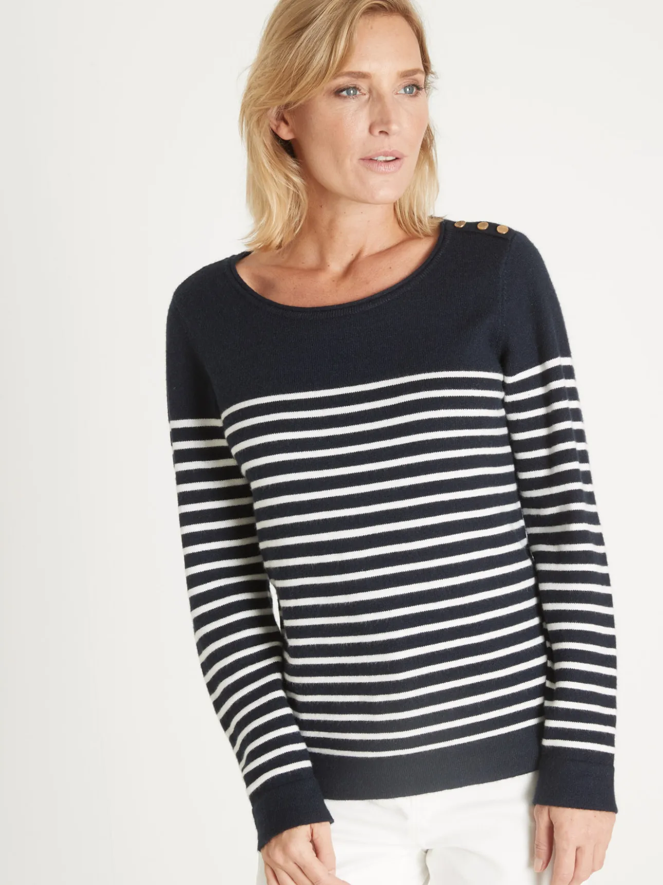 Pull marinière col rond