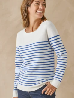 Pull marinière col rond