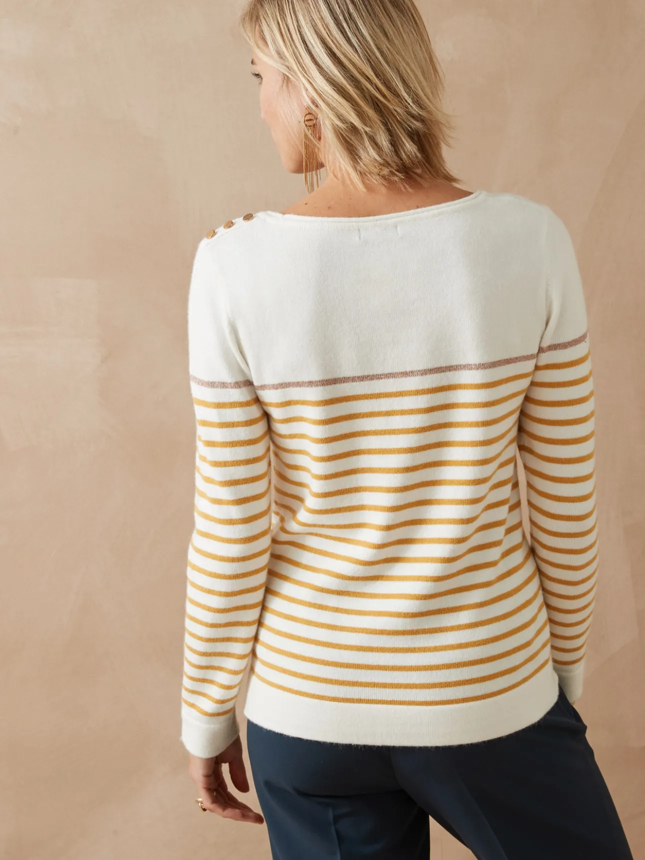 Pull marinière col rond