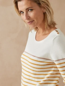 Pull marinière col rond