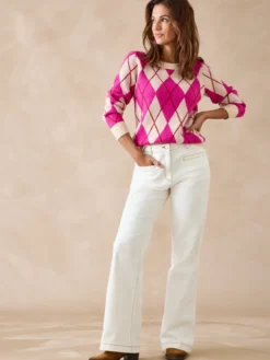 Pull motifs jacquard géométriques