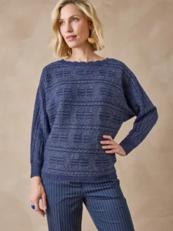 Pull point fantaisie avec laine