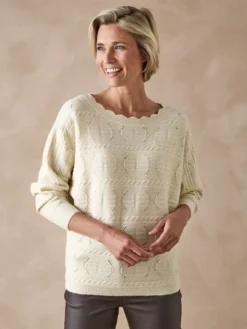 Pull point fantaisie avec laine