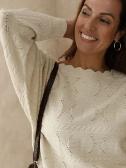 Pull point fantaisie avec laine