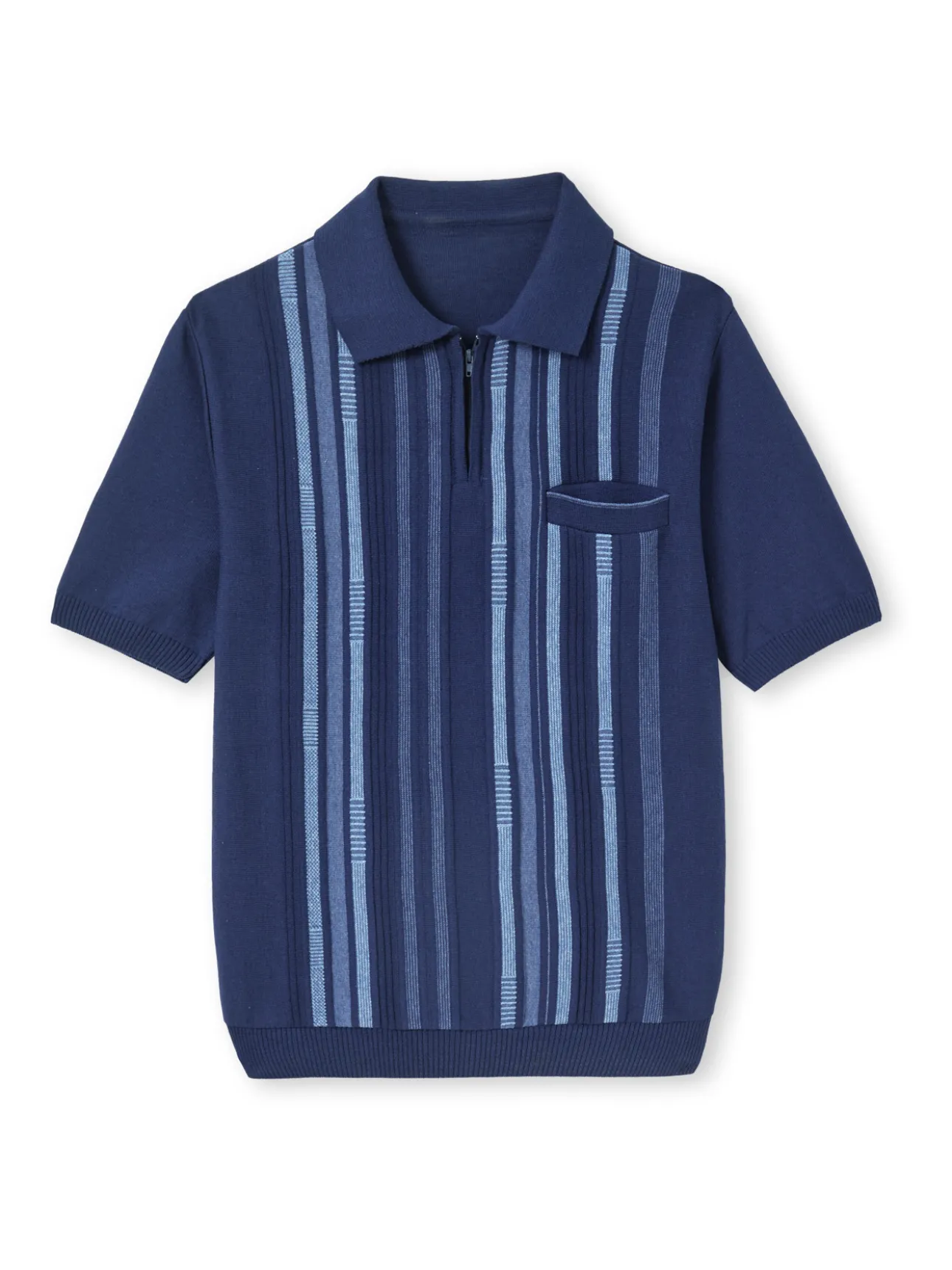 Pull polo zippé manches courtes