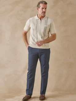 Pull polo zippé manches courtes