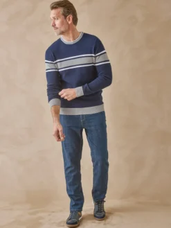 Pull rayé en maille fantaisie