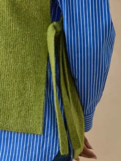 Pull sans manches en côtes anglaises