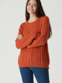 Pull torsadé avec laine et mohair