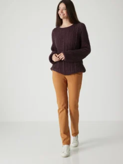 Pull torsadé avec laine et mohair