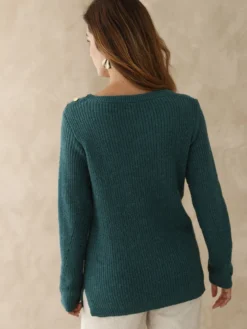 Pull tunique côtes perlées