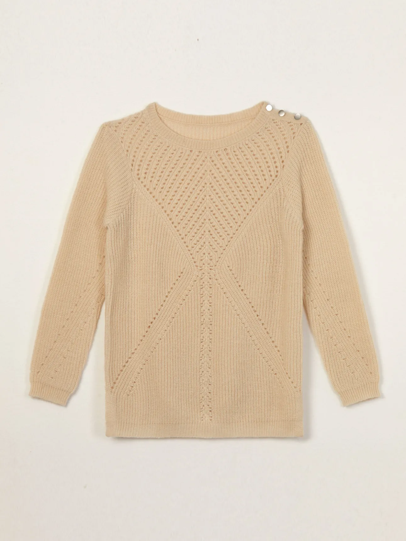 Pull tunique côtes perlées