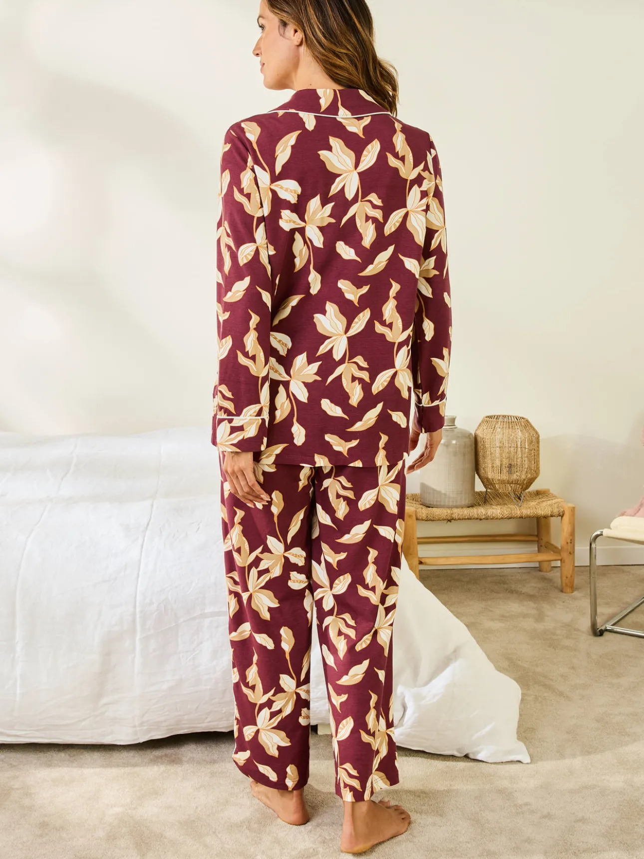 Pyjama col tailleur imprimé