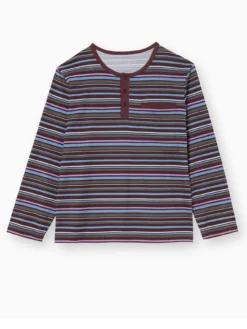 Pyjama rayé pur coton peigné