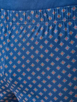 Pyjama short imprimé en coton peigné
