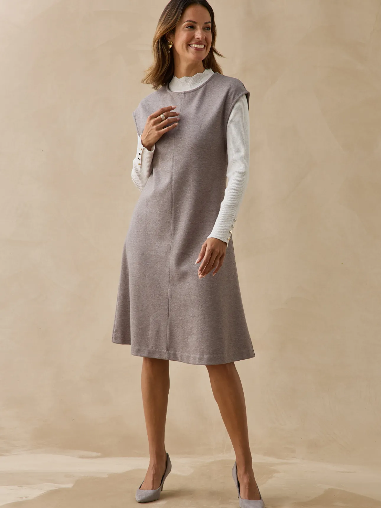 Robe ample sans manches col rond