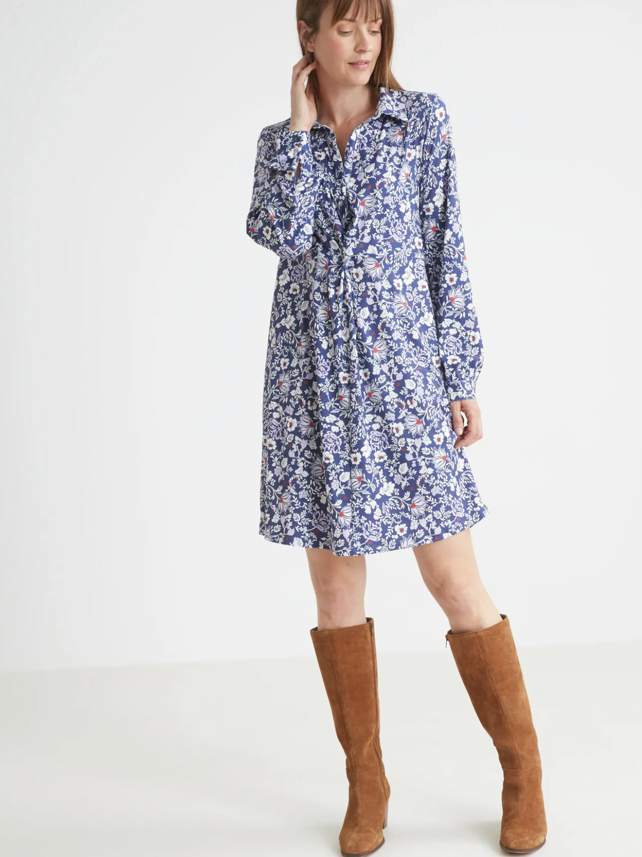 Robe chemisier en maille