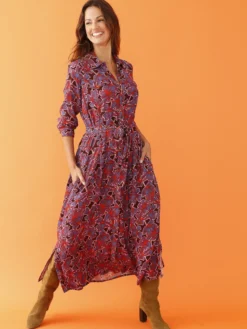Robe chemisier longue imprimée