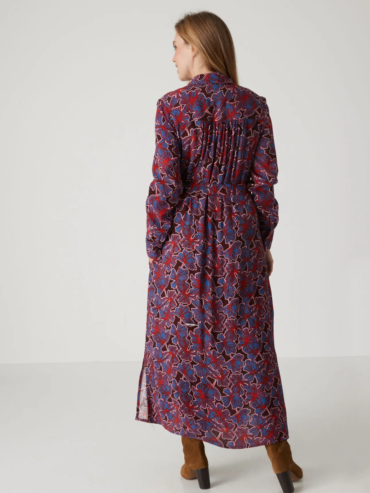 Robe chemisier longue imprimée