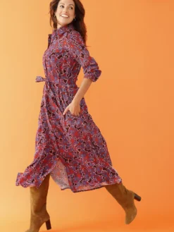 Robe chemisier longue imprimée