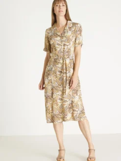 Robe col tailleur manches courtes