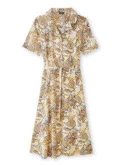 Robe col tailleur manches courtes