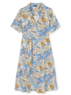 Robe col tailleur manches courtes