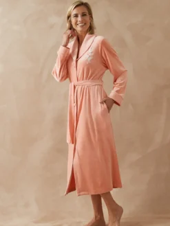 Robe de chambre boutonnée en velours