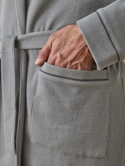 Robe de chambre en maille nid d'abeille